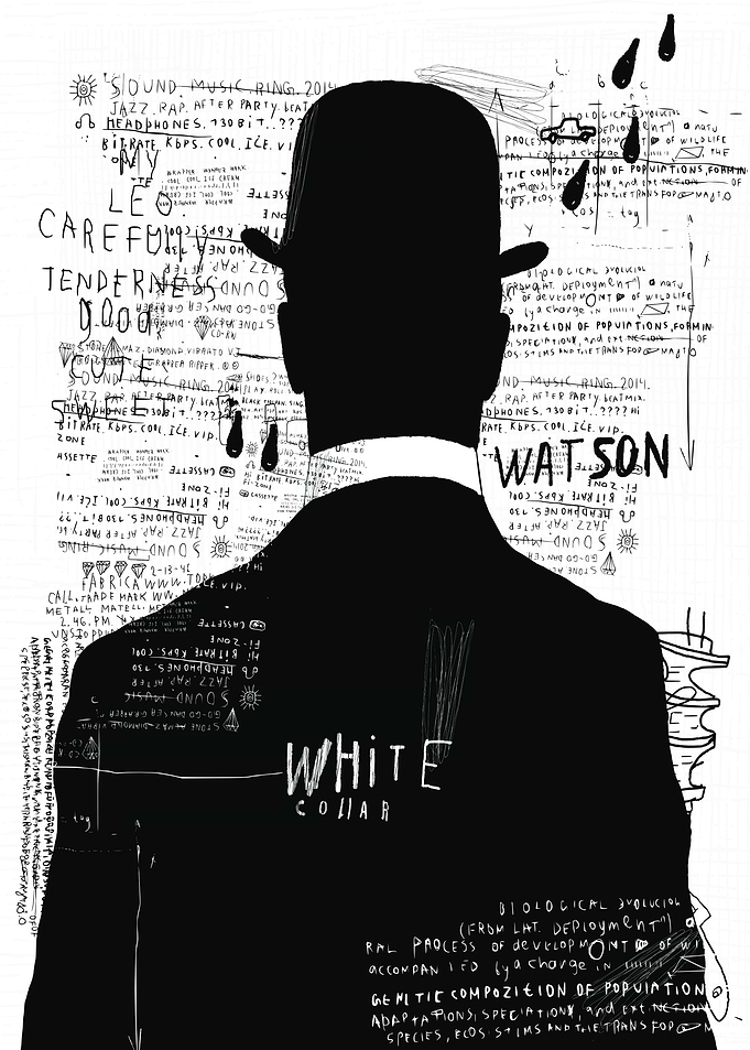 Graffiti Silhouette Man in Bowler Hat