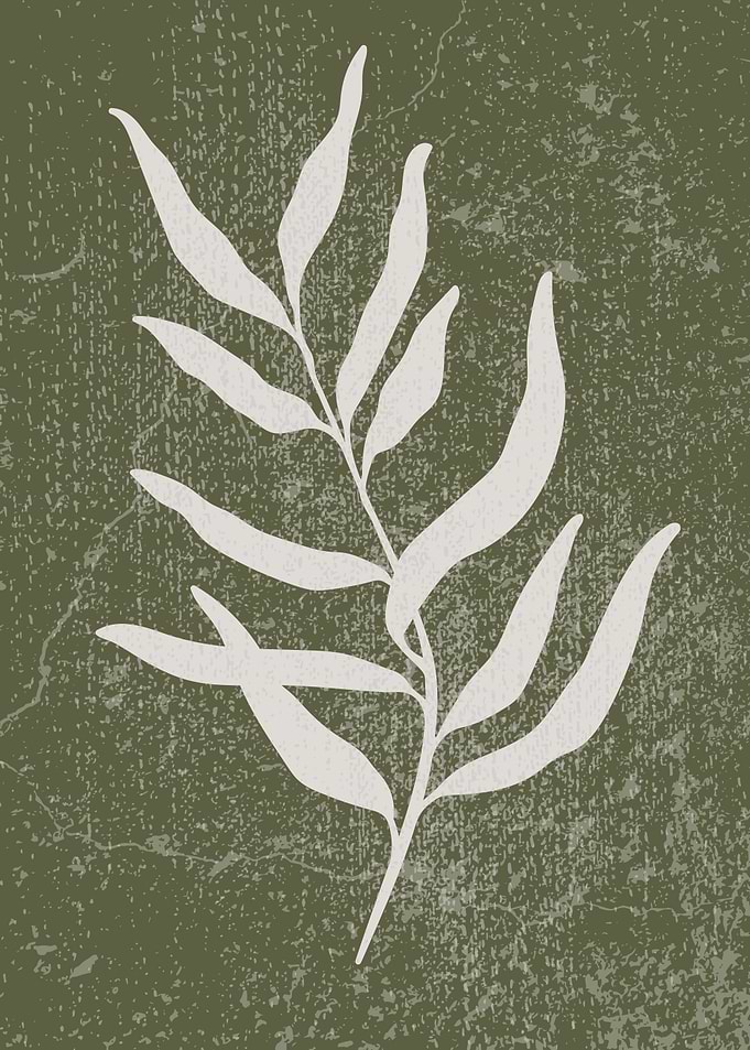 Green Leaf Minimalist Art