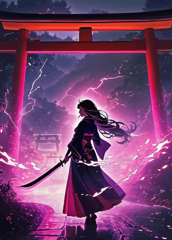 Samurai Woman with Sword
