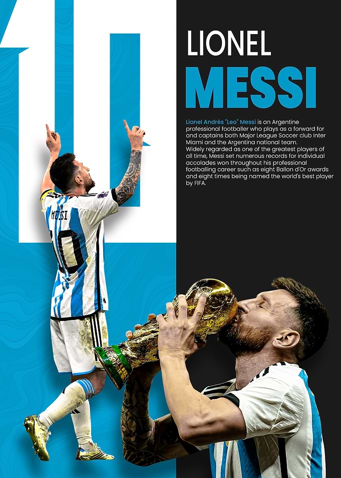 Lionel Messi Soccer Poster
