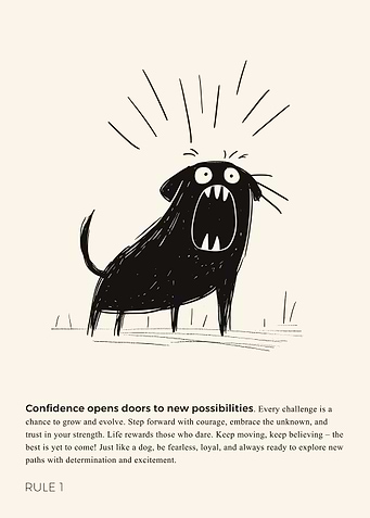 Dog, Don’t be afraid and face challenges – Exclamation Mark