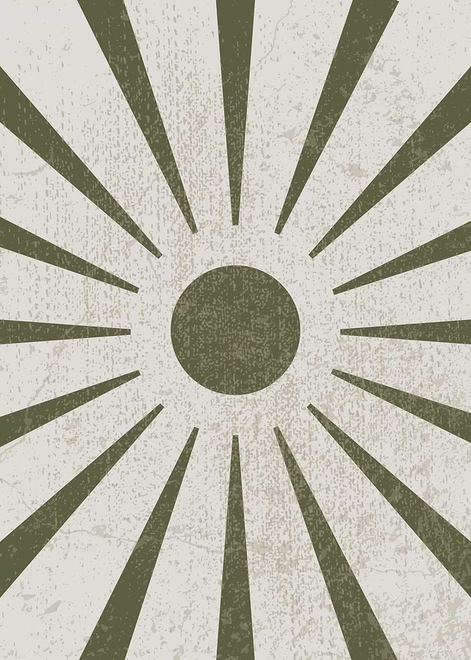 Minimalist Boho Olive Green Sunburst