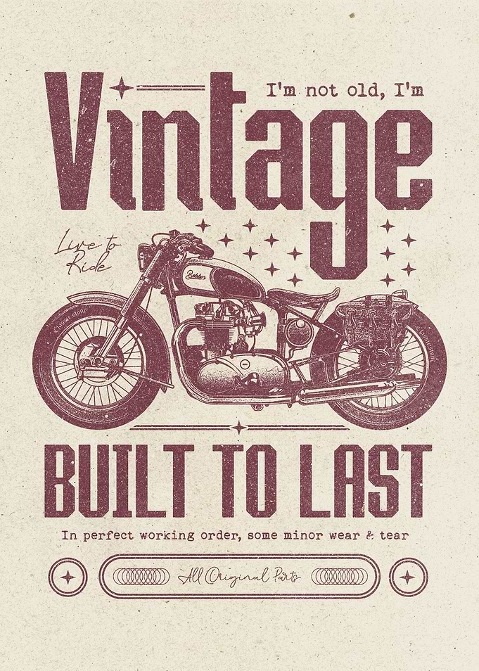 Vintage Motorcycle Poster