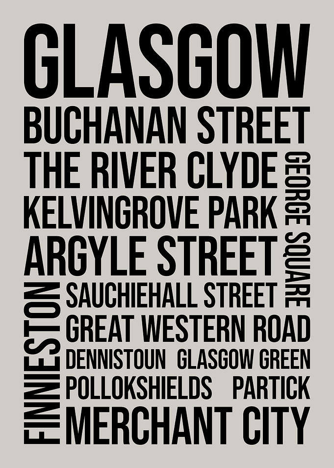 Glasgow, Scotland Typography