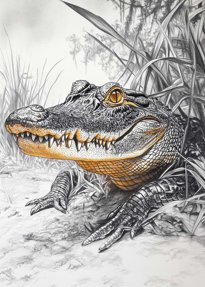 Alligator in Grass