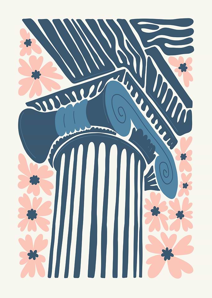 Floral Column Art Print