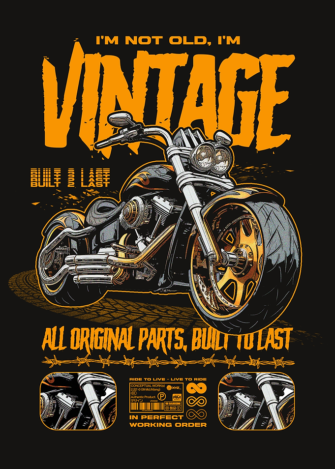 Vintage Motorcycle Chopper Poster