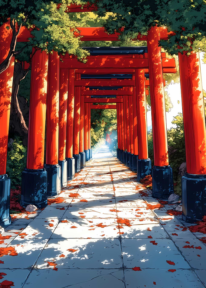 Japanese Torii Gate Pathway