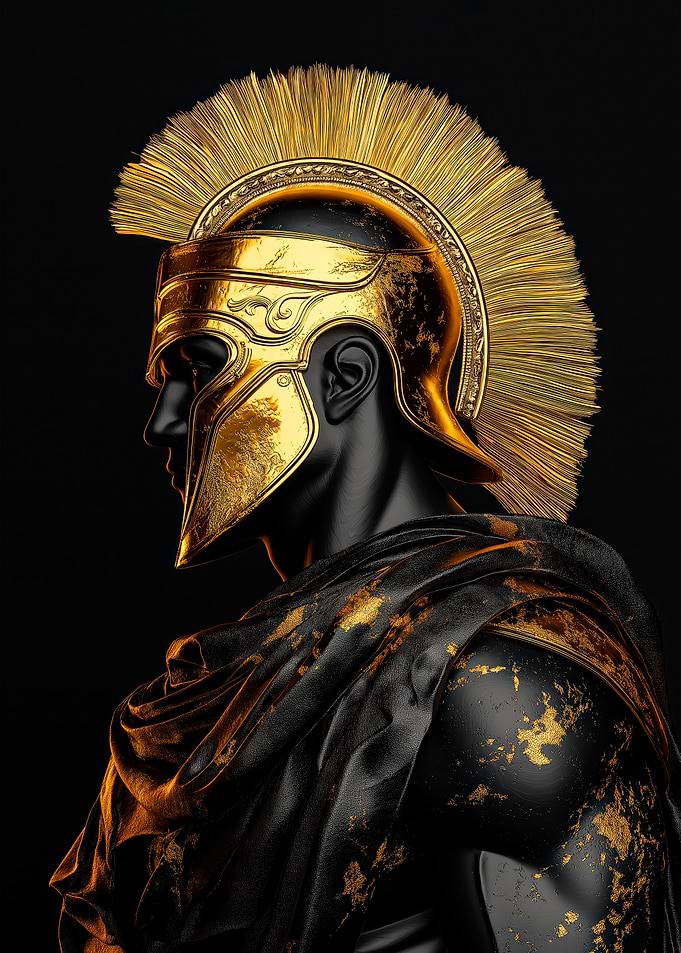 Golden Spartan Helmet