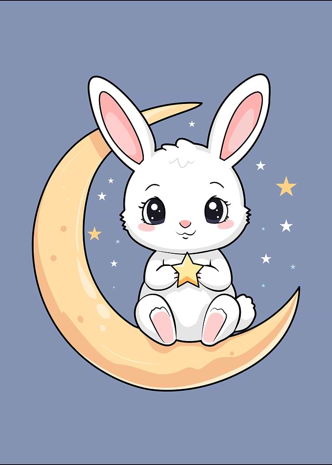 Bunny Vibing on the Moon