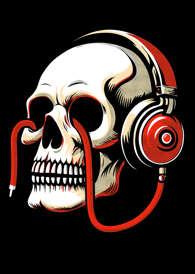 Skull with Headphones