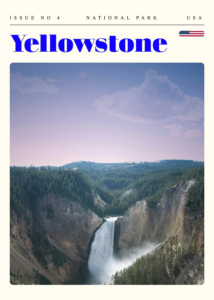 Yellowstone National Park Travel Art Poster