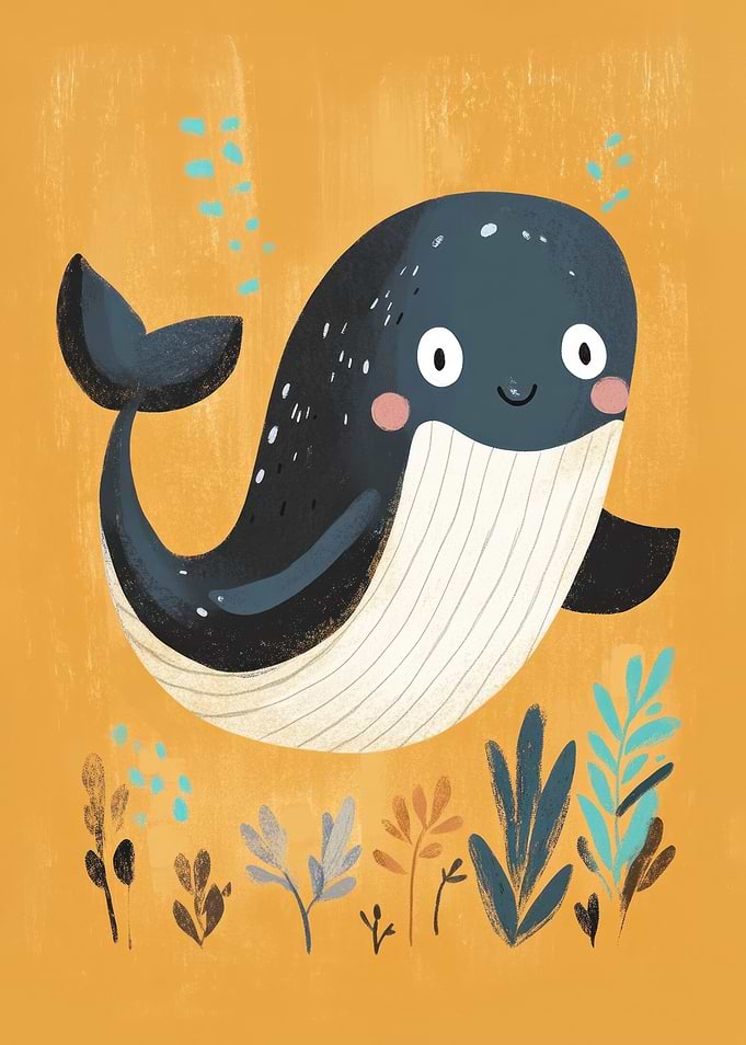 Cute Whale Illustration