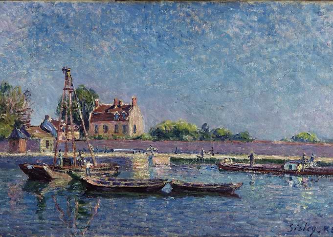 River Scene with Boats