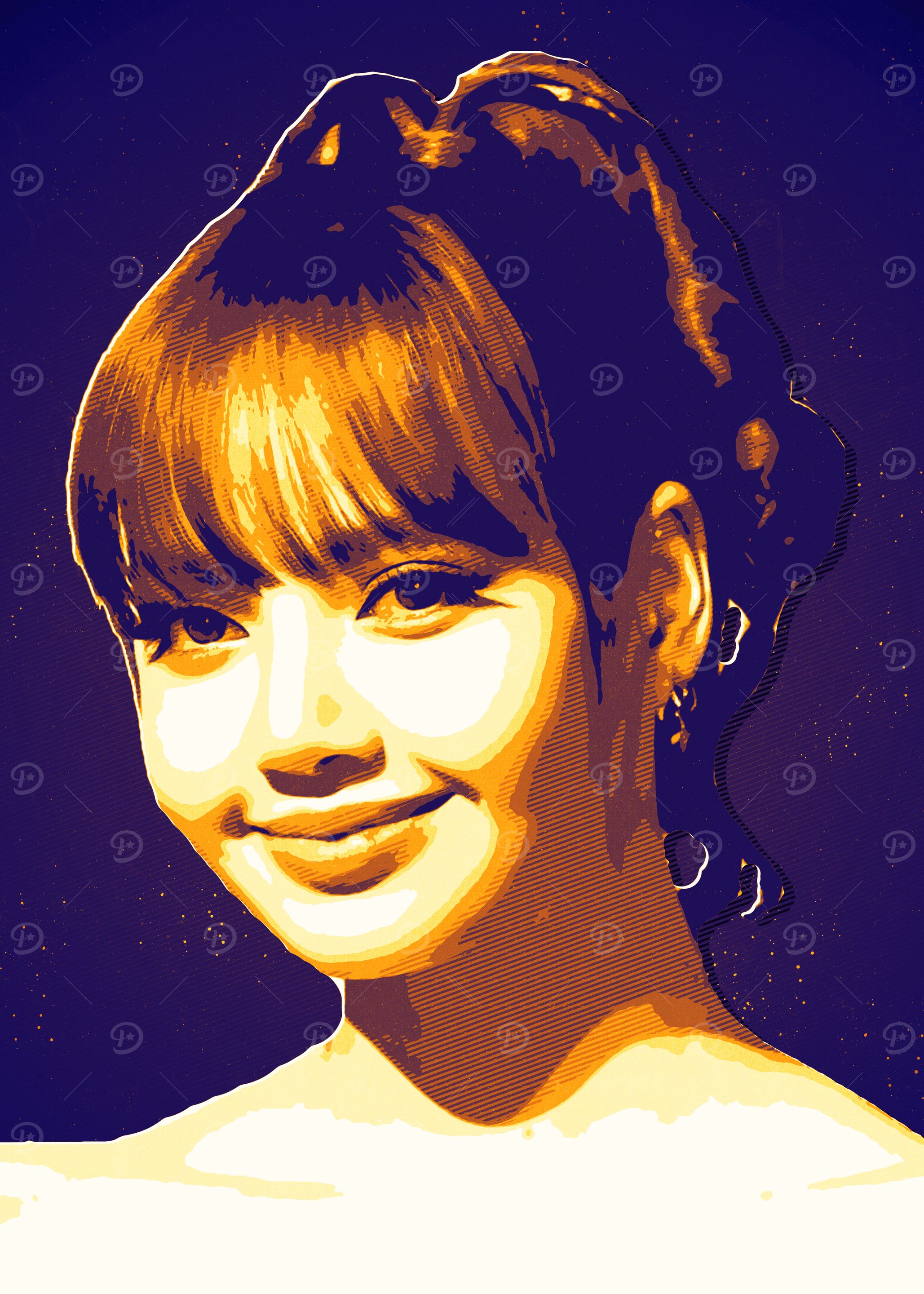 Lisa Blackpink Retro Pop Art Portrait