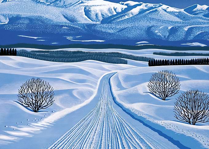Hiroshi Nagai Snowy Mountain Landscape