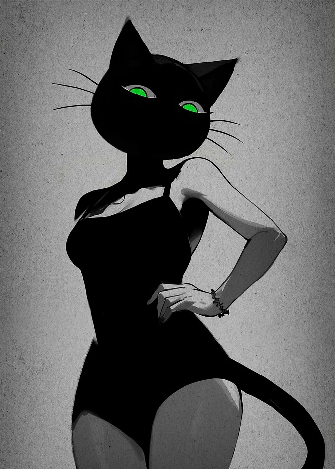 Cat Woman in Black