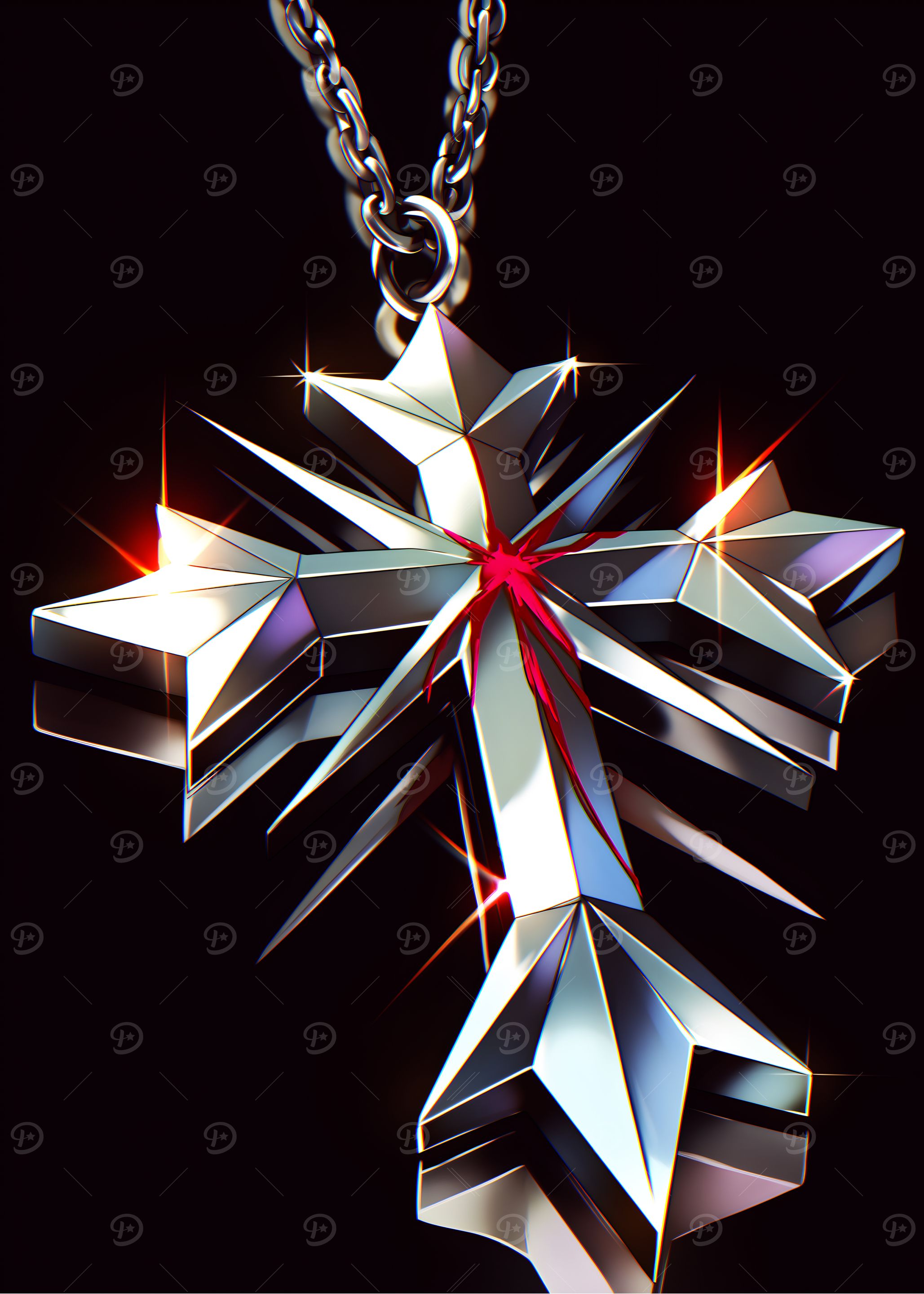 Metallic Cross Necklace