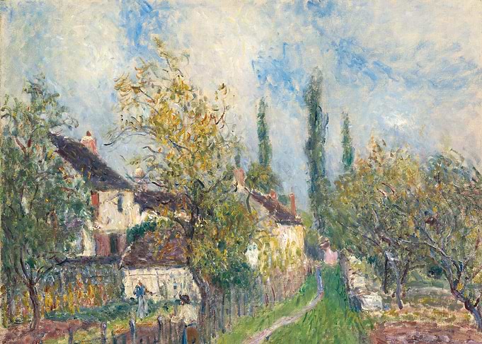 Impressionist Village Scene