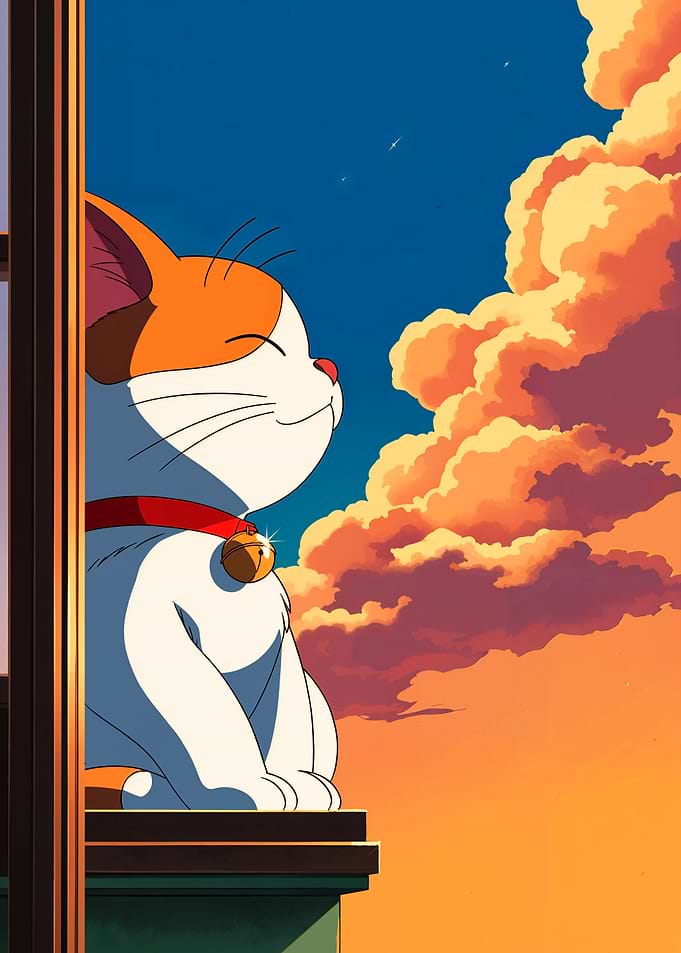 Cat Watching Sunset