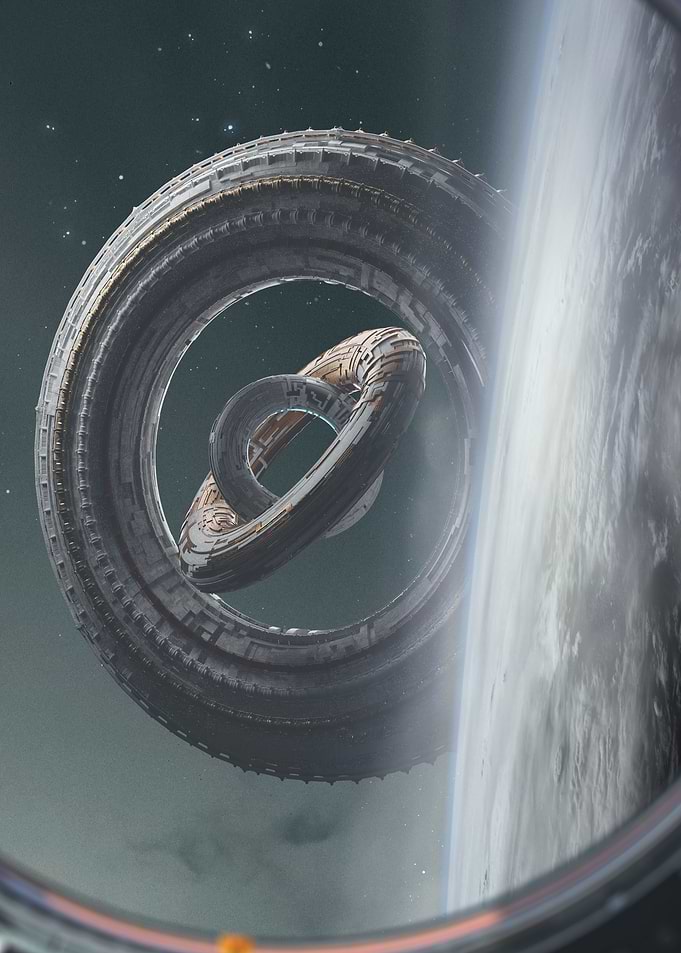 Space Station Orbiting Earth