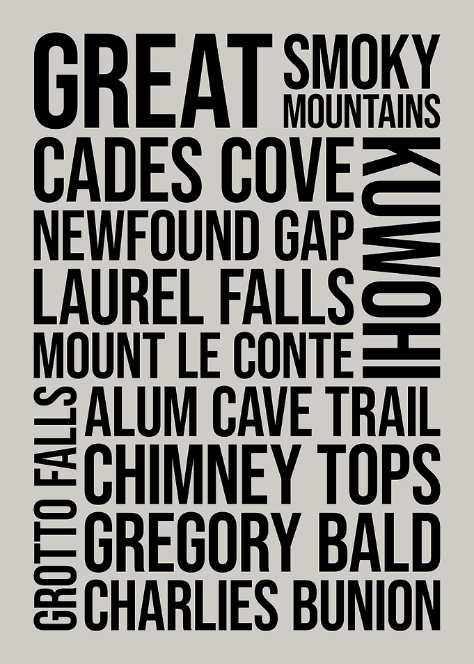 Great Smoky Mountains Typography
