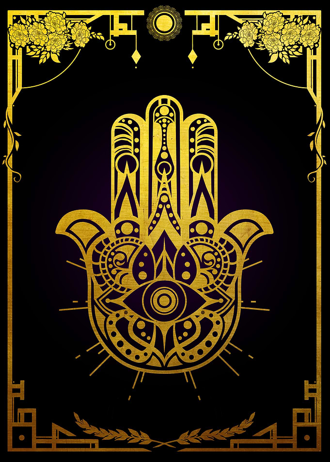 Gold Hamsa Hand with Eye