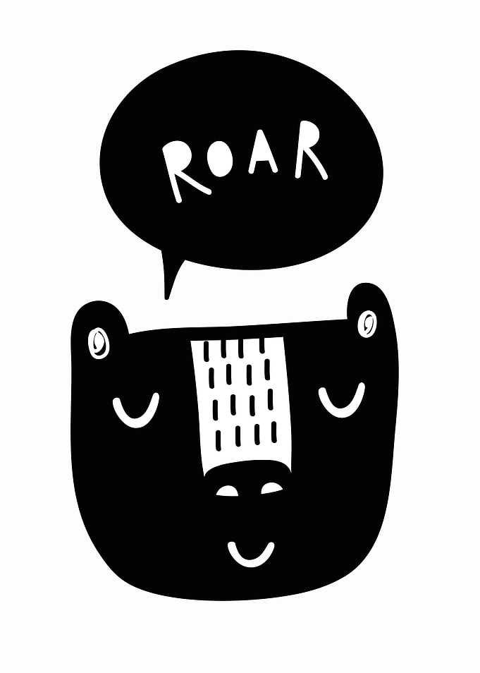 Cute Bear Roar Illustration
