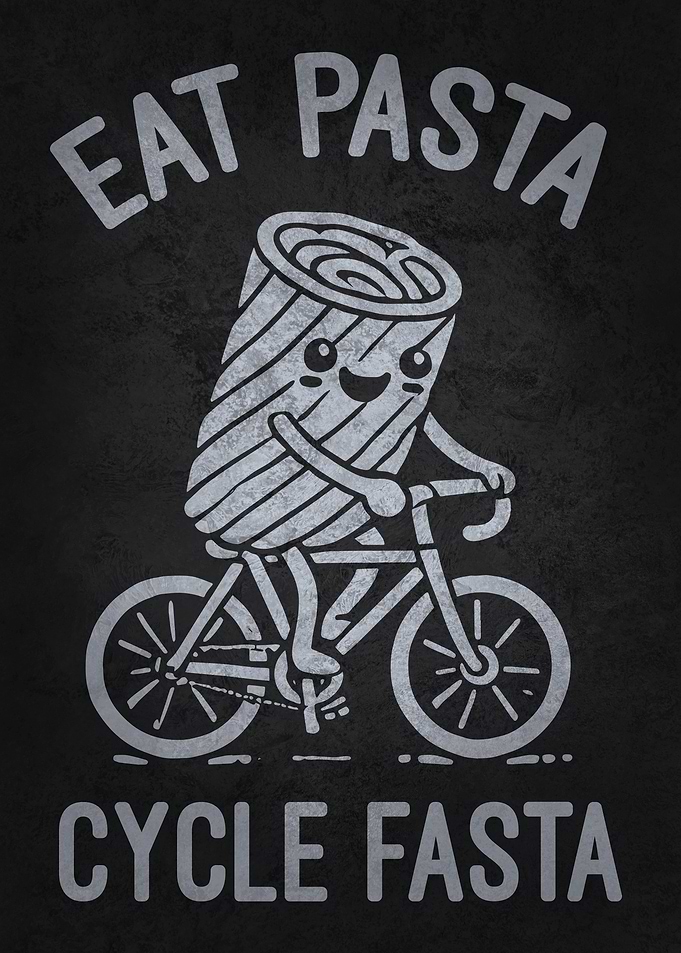 Eat Pasta Cycle Fasta, Funny Cyclist Bicycle