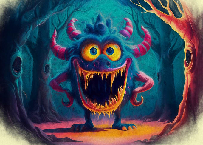 Smiling Monster in Forest