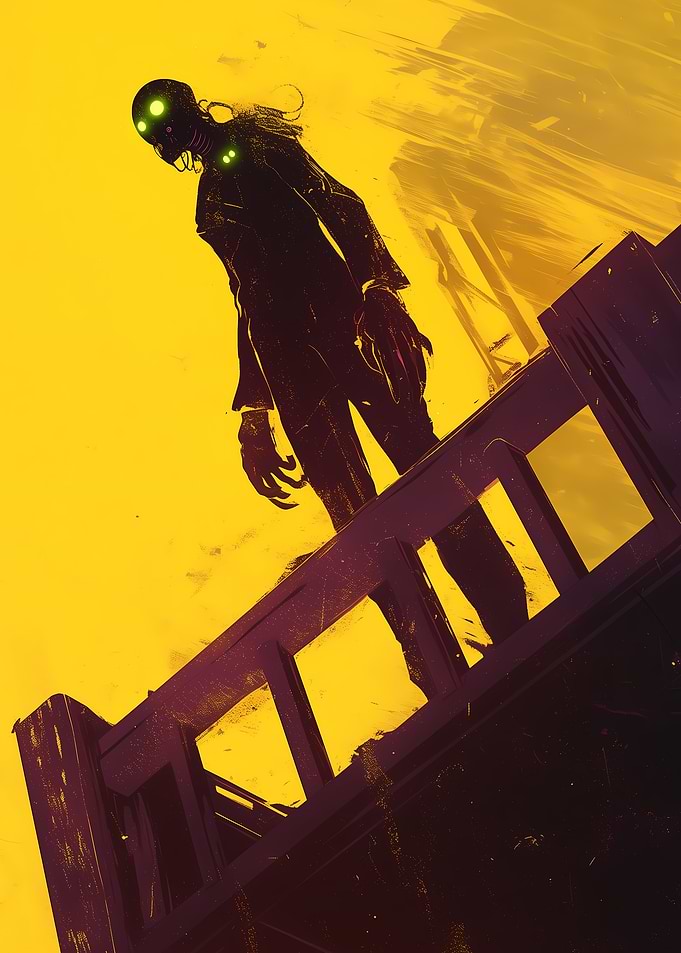 Silhouetted Figure in Yellow