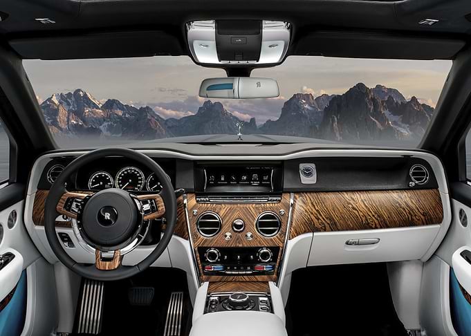 Rolls Royce Interior with Mountain View