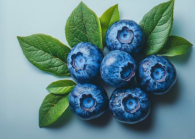 Blueberries with Leaves