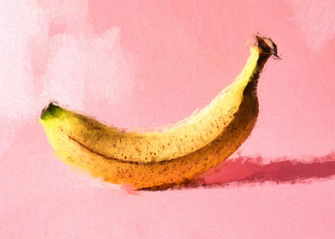 Single Banana on Pink