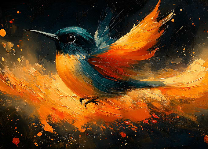 Hummingbird in Flight