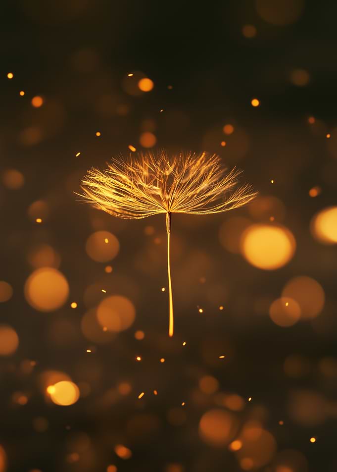 Golden Dandelion Seed Head