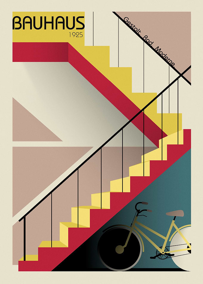 Bauhaus Staircase Poster