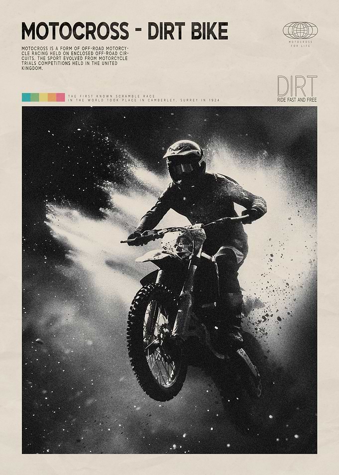 Motocross Dirt Bike Poster