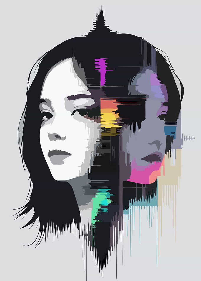 Digital Glitch Portrait