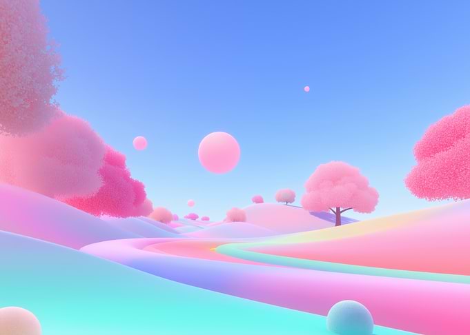 Dreamy Pastel Landscape