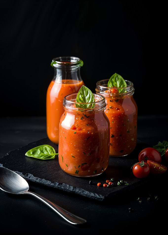 Tomato Gazpacho in Jars