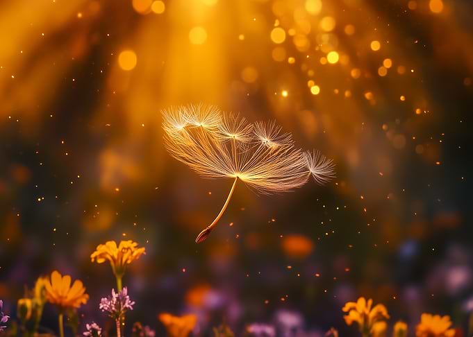 Dandelion Seed in Sunlight