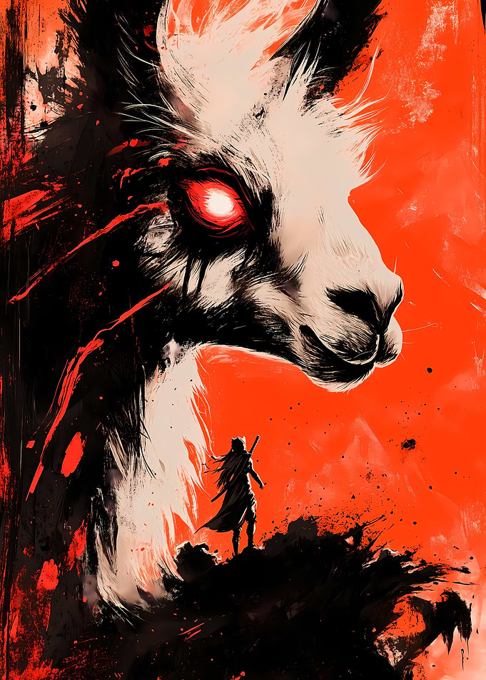 Fiery Llama Confrontation Animal