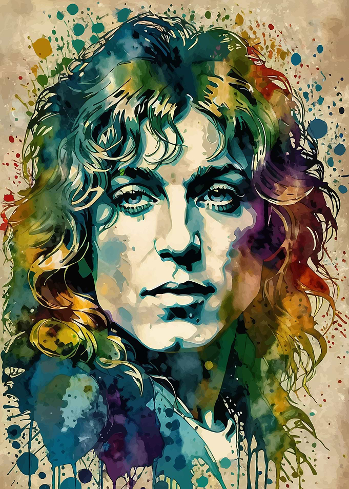 Robert Plant Watercolor Portrait