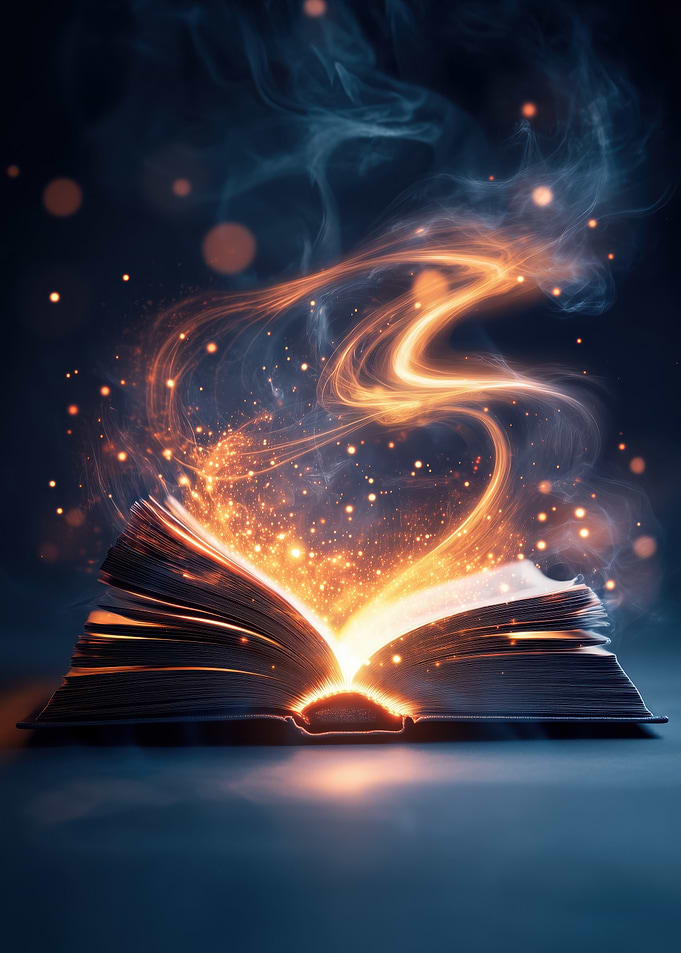 Magical Book with Glowing Light