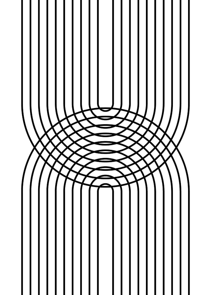 Abstract Black and White Arcs