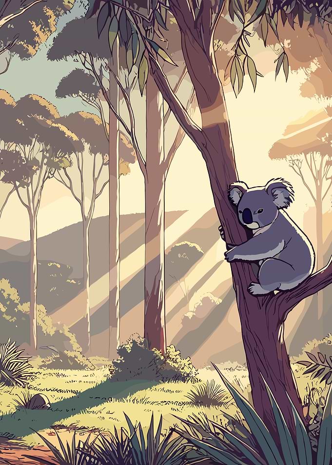 Koala in Eucalyptus Forest