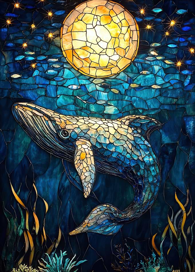 Whale Stained Glass