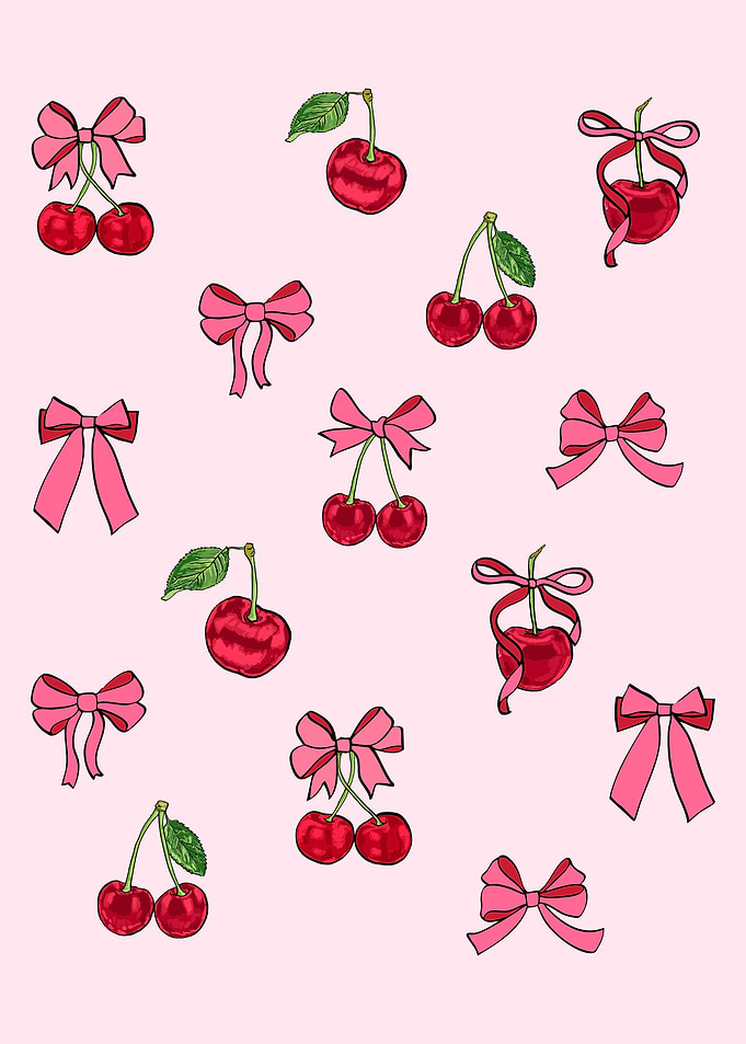 Cherries and Bows Coquette Pattern