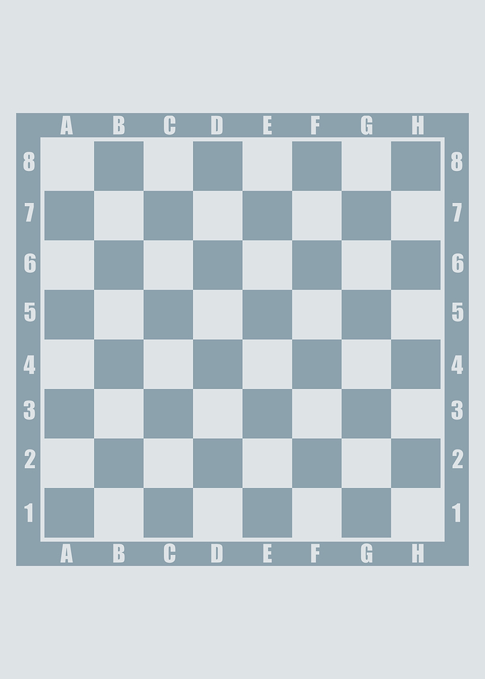 Blue chessboard for playing